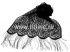 Шарф FITTONE гипюр с бахромой, (152*40) цв. черный