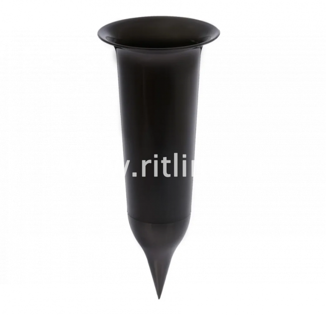 Ваза пластмассовая со штырем H-25 см, цв.черное золото "FITTONE"