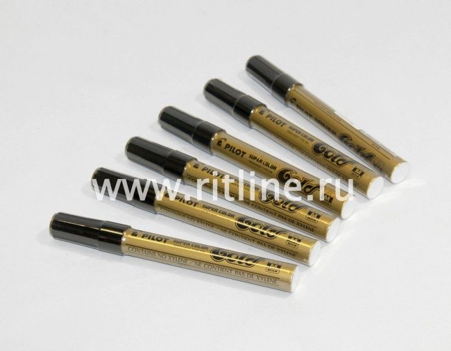 Маркер-краска PILOT, цв. золото (уп 12 шт.)