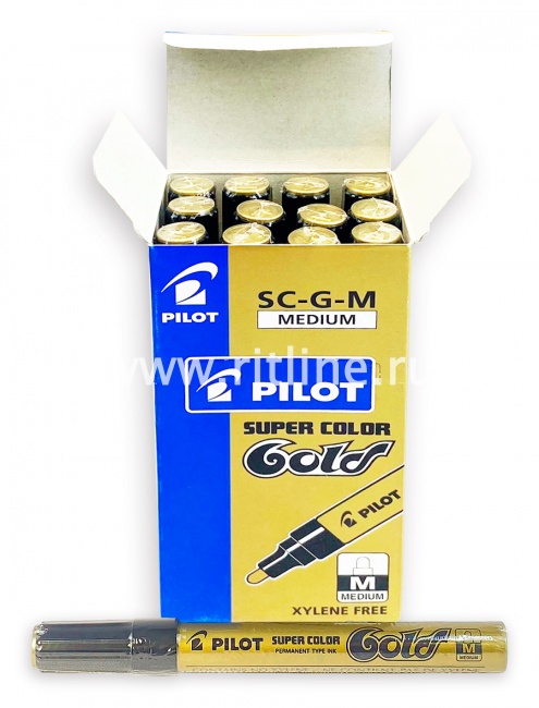 Маркер-краска PILOT, цв. золото (уп 12 шт.)
