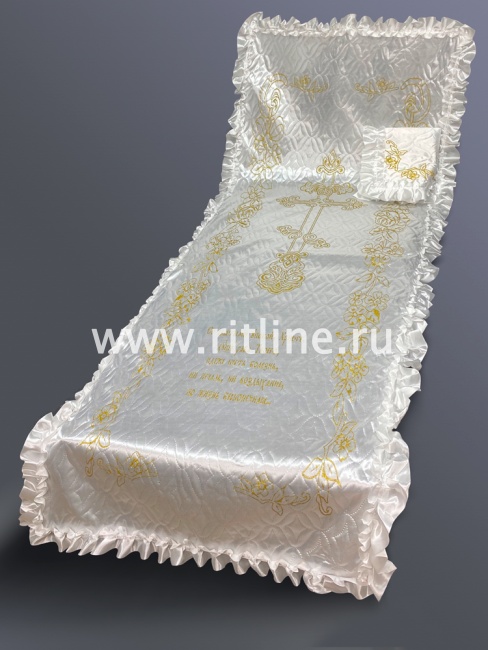 Комплект (атласная т/с "Венеция", накат "Крест", рюш атласный) FITTONE Комплект (атласная т/с "Венеция", накат "Крест", рюш атласный) FITTONE