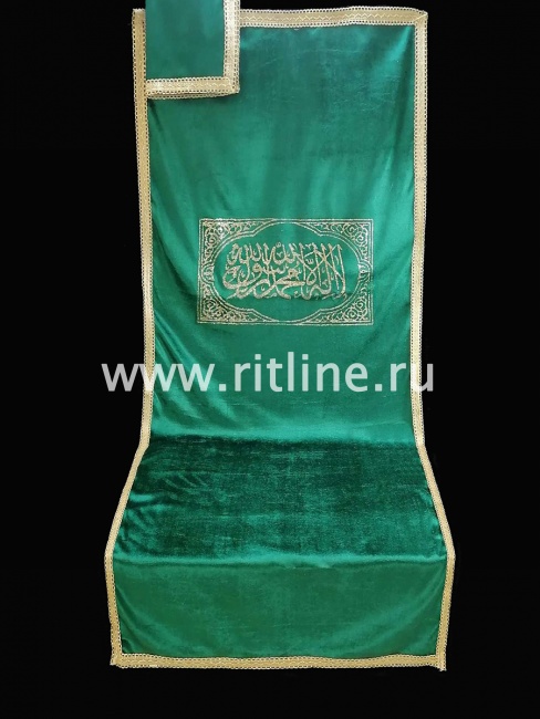 Комплект (НП) Мусульманский бархат с печатью глиттер, цв. зеленый "FITTONE"
