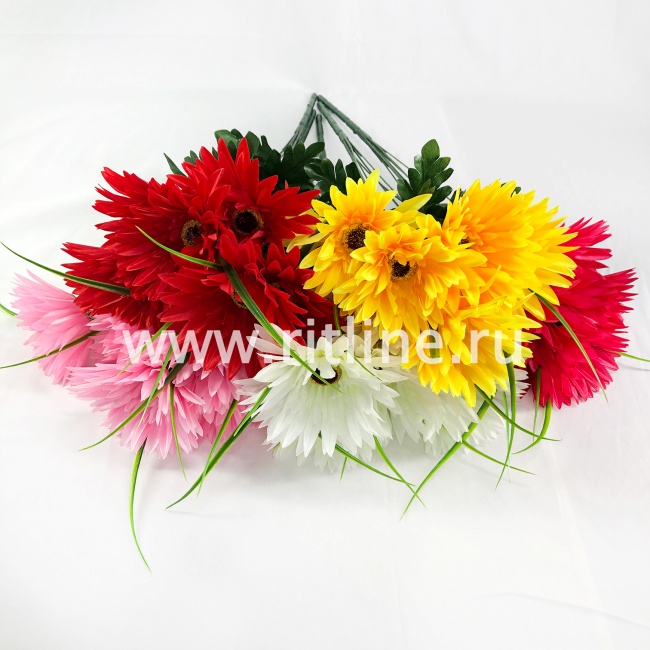 Букет гербер "FITTONE", 7г., выс. 50см, цв.микс Букет гербер "FITTONE", 7г., выс. 50см, цв.микс