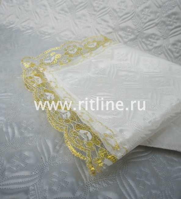 Комплект КТА (Н+П) (термостежка атласная белая Крест, широкое кружево белое) "FITTONE"