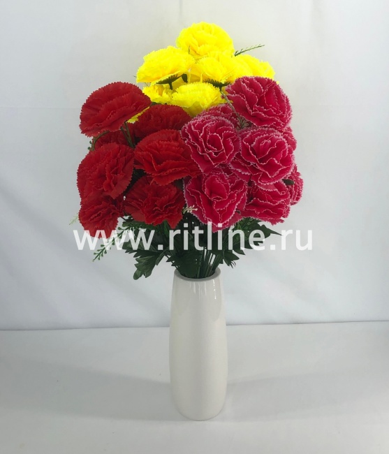 Букет гвоздик "FITTONE", 10г., выс. 55см, цв.микс