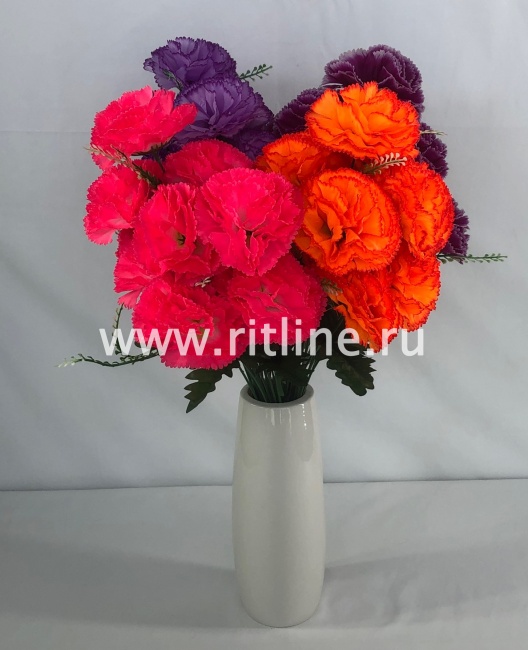 Букет гвоздик "FITTONE", 10г., выс. 55см, цв.микс