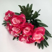 Букет роз с листвой "FITTONE", 9г, выс. 41см, цв.микс