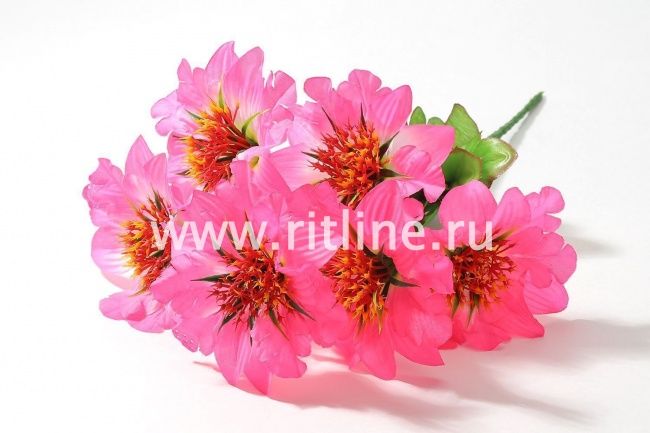 Букет георгинов "FITTONE", 6г., выс. 38см, шелк, цв.микс