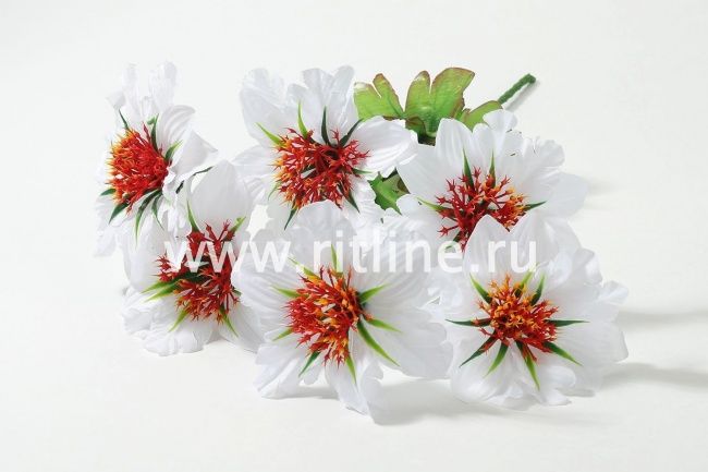 Букет георгинов "FITTONE", 6г., выс. 38см, шелк, цв.микс