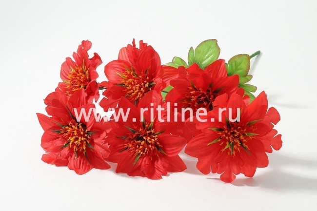 Букет георгинов "FITTONE", 6г., выс. 38см, шелк, цв.микс