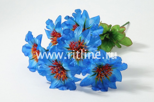 Букет георгинов "FITTONE", 6г., выс. 38см, шелк, цв.микс