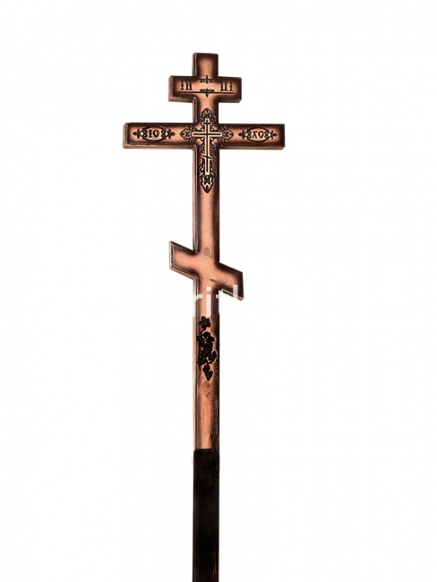 Крест сосновый (двухцветный) надпись INЦI крест ажурный, резной, чернение (210х9х4) "MOREFIX"