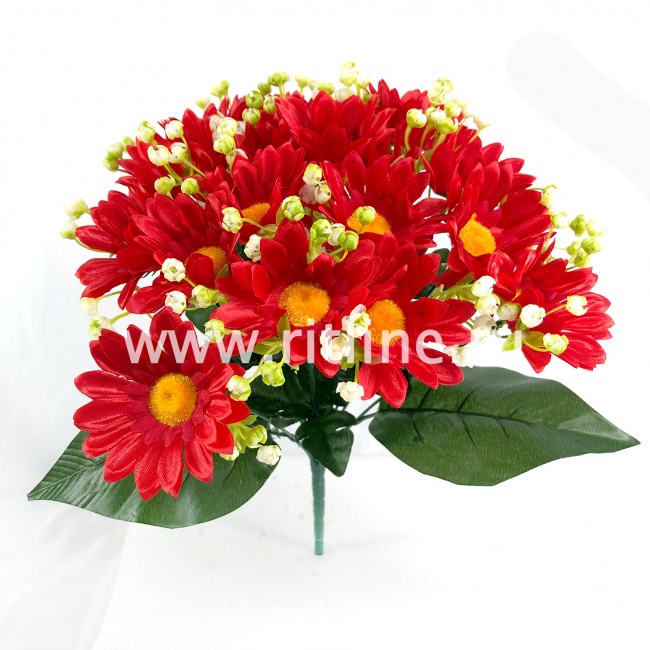 Букет хризантем с ландышами "FITTONE", 18г., выс. 36см, цв.микс