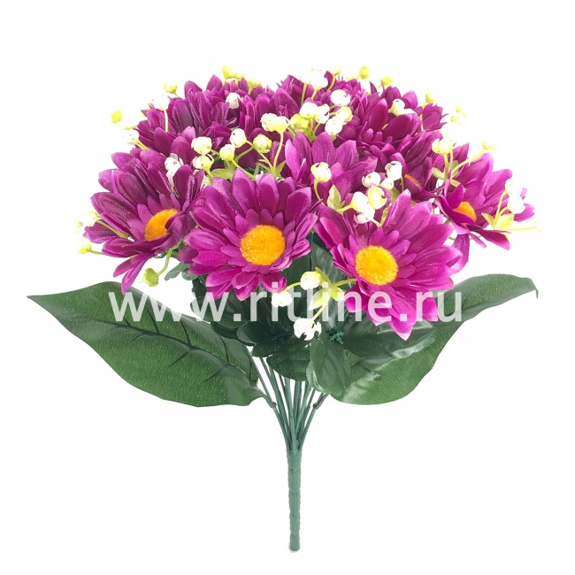 Букет хризантем с ландышами "FITTONE", 18г., выс. 36см, цв.микс