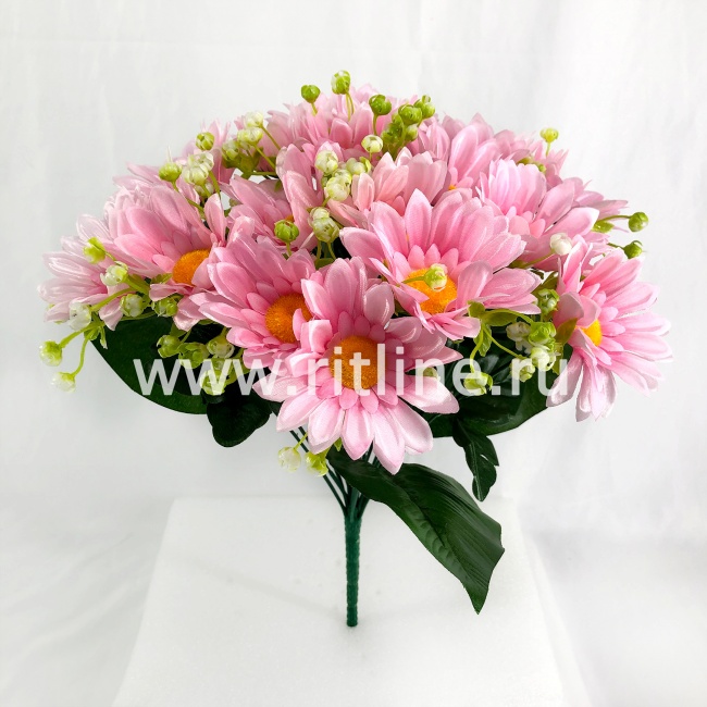 Букет хризантем с ландышами "FITTONE", 18г., выс. 36см, цв.микс
