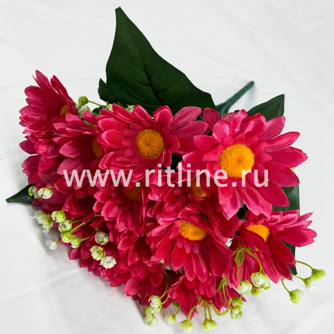 Букет хризантем с ландышами "FITTONE", 18г., выс. 36см, цв.микс