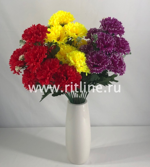 Букет гвоздик "FITTONE", 9г., выс. 55см, цв.микс