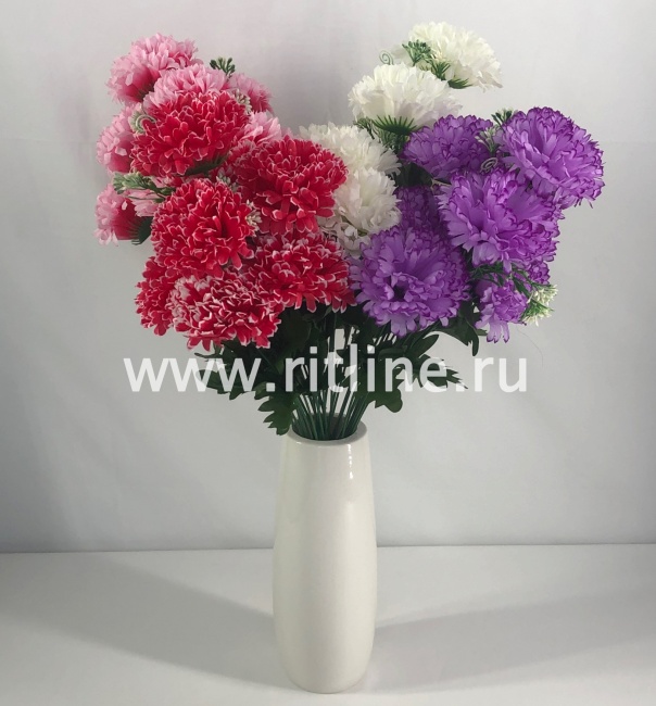 Букет гвоздик "FITTONE", 9г., выс. 55см, цв.микс