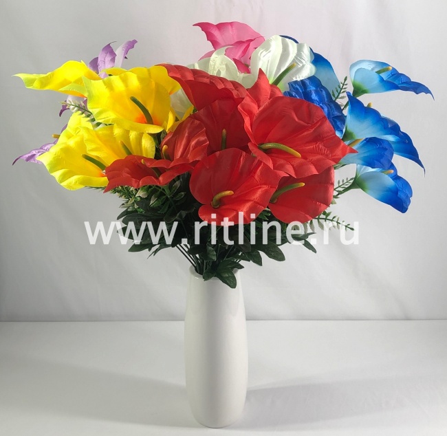 Букет калл "FITTONE", 9г, выс. 50см, цв.микс Букет калл "FITTONE", 9г, выс. 50см, цв.микс