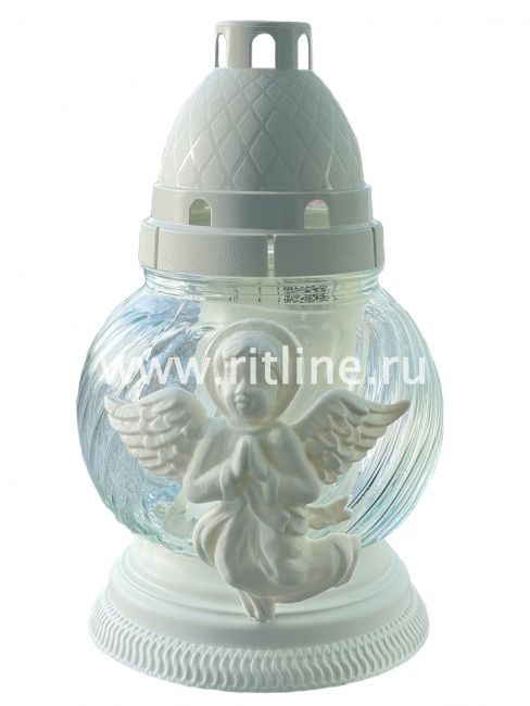 Лампада стеклянная с орнаментом (200х110, крышка пластик, цв. прозрачный) FITTONE