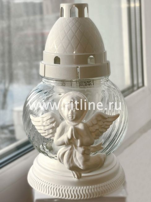 Лампада стеклянная с орнаментом (200х110, крышка пластик, цв. прозрачный) FITTONE