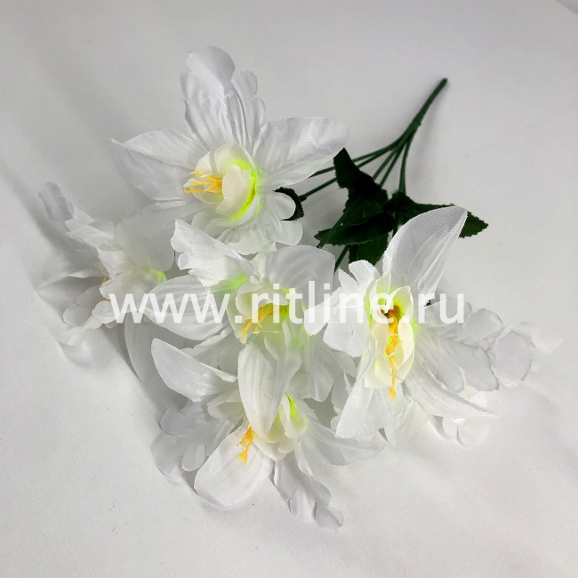 Букет нарциссов, 6г., выс. 34 см, шелк, цв. микс FITTONE