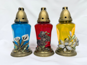 Лампада стеклянная с орнаментом (255х120, крышка пластик, цв. микс) FITTONE