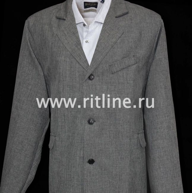 Саван мужской элитный из костюмной ткани, цв. серый FITTONE Саван мужской элитный из костюмной ткани, цв. серый FITTONE