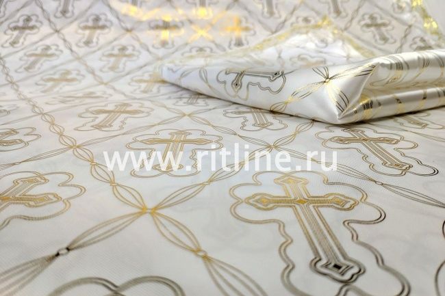 Комплект КАК (Н+П) (атлас с накатом "Крест" золото, кружево)