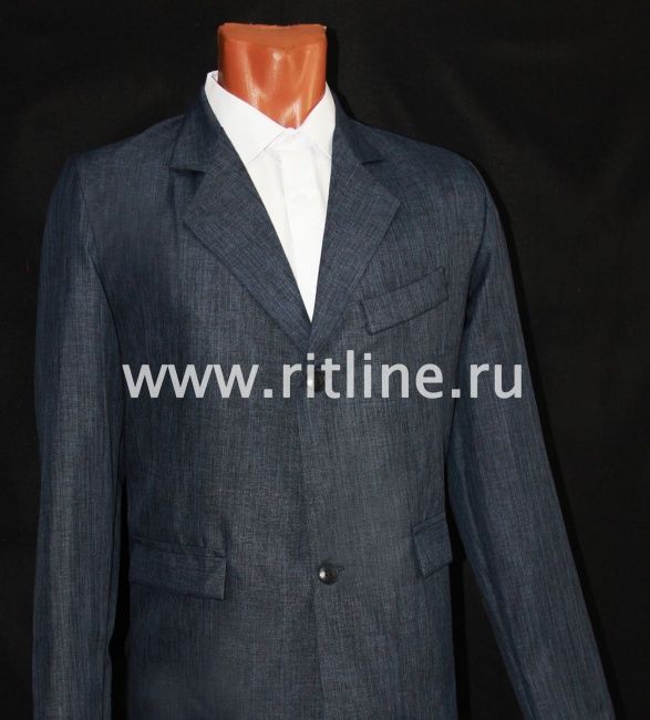 Саван мужской элитный из костюмной ткани, цв. серо-синий FITTONE Саван мужской элитный из костюмной ткани, цв. серо-синий FITTONE