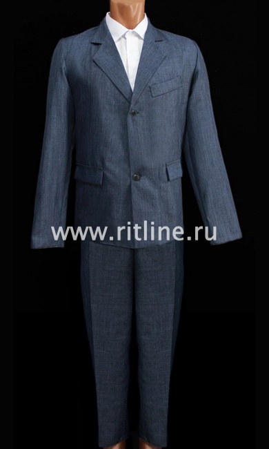 Саван мужской элитный из костюмной ткани, цв. серо-синий FITTONE Саван мужской элитный из костюмной ткани, цв. серо-синий FITTONE