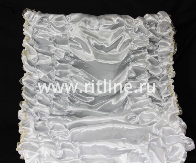 Обивка внутренняя атласная с кружевом, цв. белый FITTONE