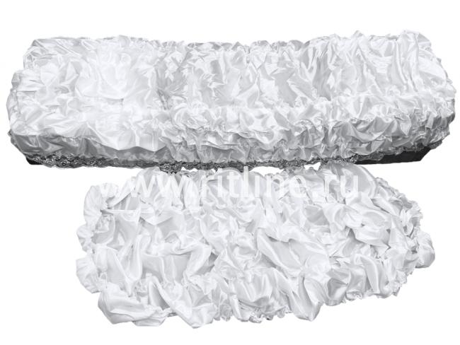 Обивка внутренняя атласная с кружевом, цв. белый FITTONE