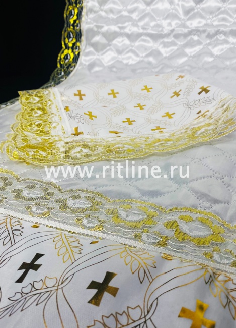 Комплект (атласная т/с "Ромб", шелк с накатом, кружево) FITTONE