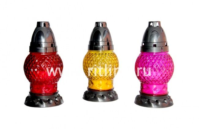 Лампада неугасимая залитая (стекло) FITTONE, цвет красный, 175х80мм