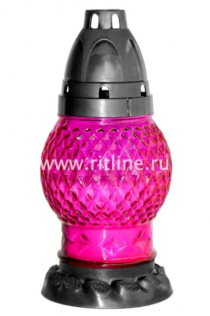 Лампада неугасимая залитая (стекло) FITTONE, цвет красный, 175х80мм