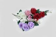 Ветка роз из микрофибры, 3г, выс. 80 см, цв. микс FITTONE