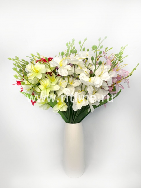 Букет гладиолусов "FITTONE", 5 ветвей, 20г, выс. 44см, атлас, цв.микс Букет гладиолусов "FITTONE", 5 ветвей, 20г, выс. 44см, атлас, цв.микс