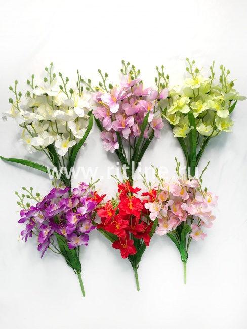 Букет гладиолусов "FITTONE", 5 ветвей, 20г, выс. 44см, атлас, цв.микс Букет гладиолусов "FITTONE", 5 ветвей, 20г, выс. 44см, атлас, цв.микс