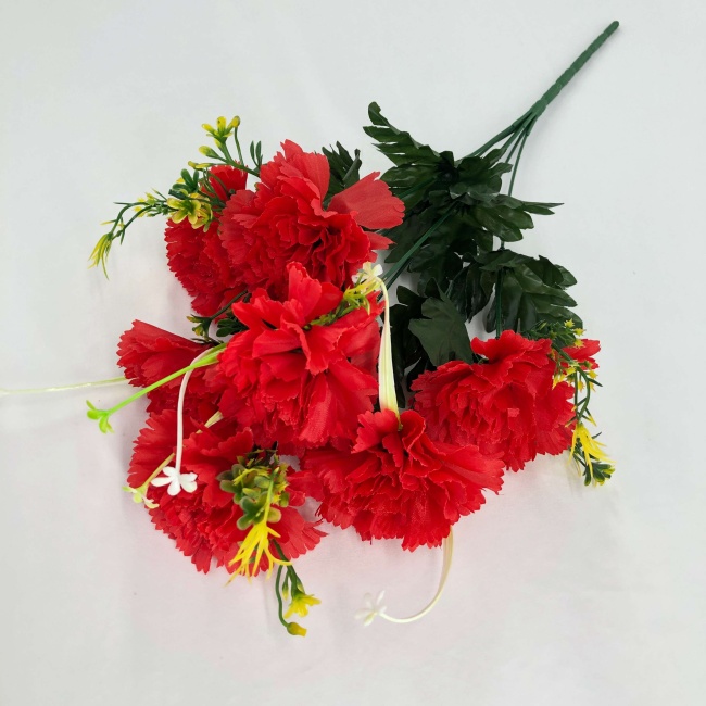 Букет гвоздик с зеленью "FITTONE", 7г., выс. 52см, цв.микс