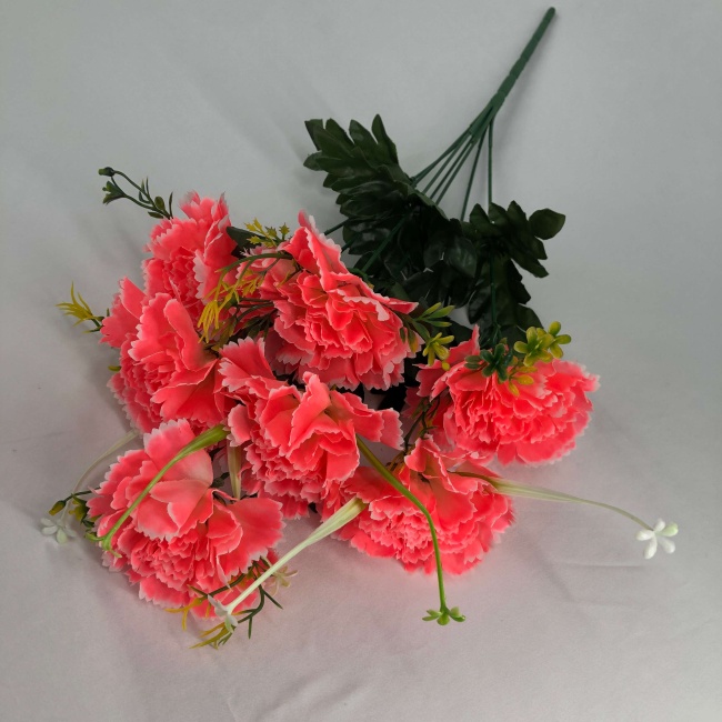 Букет гвоздик с зеленью "FITTONE", 7г., выс. 52см, цв.микс