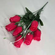 Букет бутонов роз "Fittone", 7г, выс.40, хлопок, цв.микс
