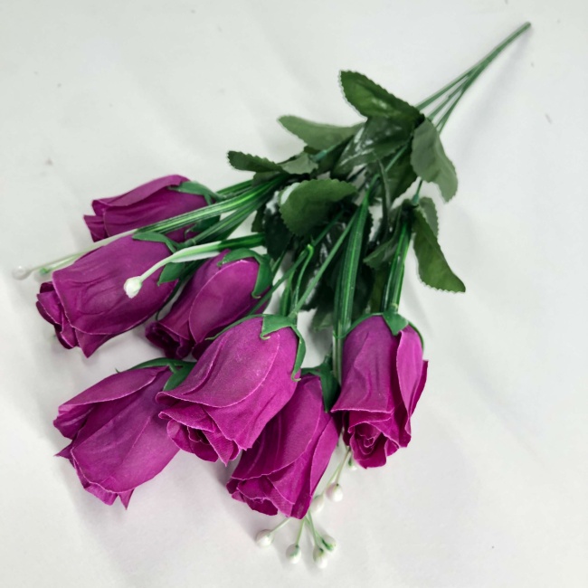 Букет бутонов роз "Fittone", 7г, выс.40, хлопок, цв.микс