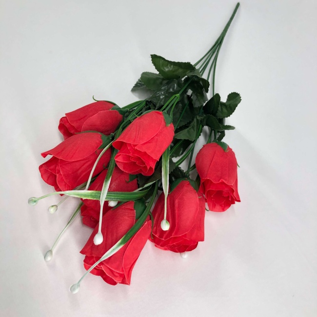 Букет бутонов роз "Fittone", 7г, выс.40, хлопок, цв.микс