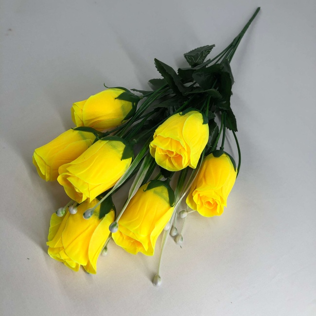 Букет бутонов роз "Fittone", 7г, выс.40, хлопок, цв.микс