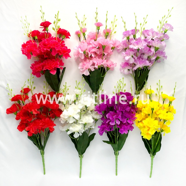 Букет гвоздик "FITTONE", 15г, выс. 48см, атлас, цв.микс Букет гвоздик "FITTONE", 15г, выс. 48см, атлас, цв.микс