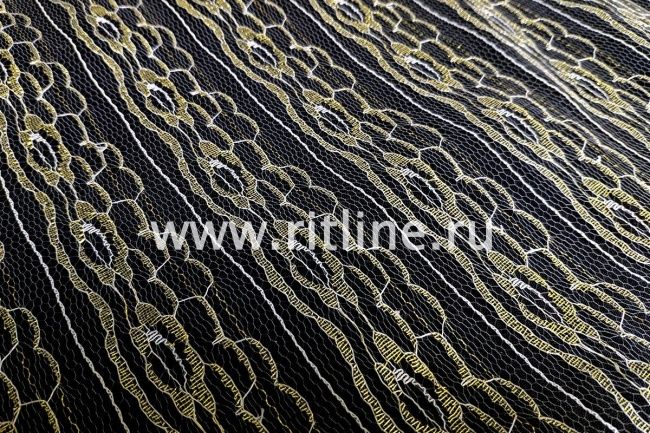 Кружево (под польское) разрывное "FITTONE", шир.4,6 см, цв.белое с золотом