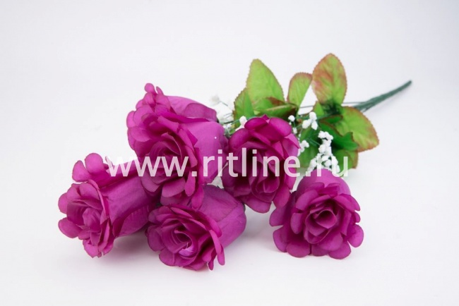 Букет бутонов роз "Fittone", 7г, выс.52, цв.микс