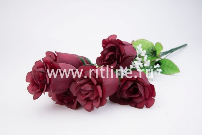 Букет бутонов роз "Fittone", 7г, выс.52, цв.микс