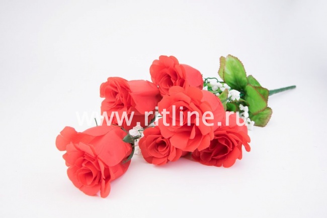 Букет бутонов роз "Fittone", 7г, выс.52, цв.микс